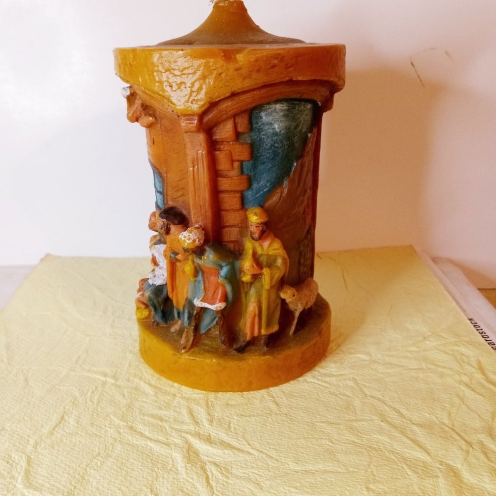 Vintage German Gunter Kerzen GMBH Nativity Candle Hand Carved  1924 - Picture 9 of 9